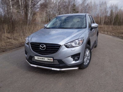 Защита переднего бампера с ДХО 60 мм ТСС для Mazda CX-5 2015-2021