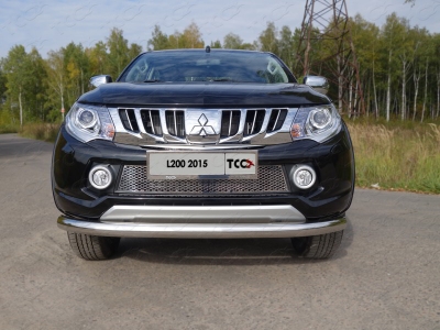 Защита переднего бампера 76 мм ТСС для Mitsubishi L200 2015-2019