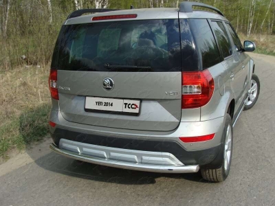 Защита заднего бампера 60 мм ТСС для Skoda Yeti 2014-2018