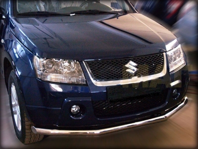 Защита переднего бампера 60 мм с загибами для Suzuki Grand Vitara 2005-2007