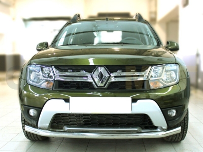 Защита переднего бампера 60 мм для Renault Duster Dakar 2015-2021