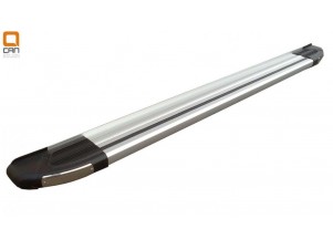 Пороги алюминиевые Brilliant Silver для Toyota Highlander № TOHI.48.2401