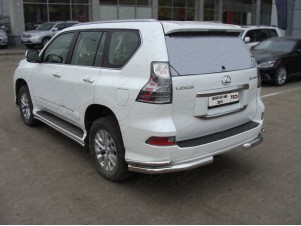 Защита задняя двойные уголки 76-42 мм для Lexus GX460 № LEXGX46014-07