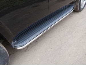 Защита штатных порогов  42 мм для Chevrolet Tahoe № CHEVTAH16-08