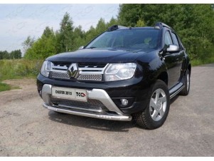 Защита переднего бампера с ДХО 60 мм для Renault Duster № RENDUST15-05